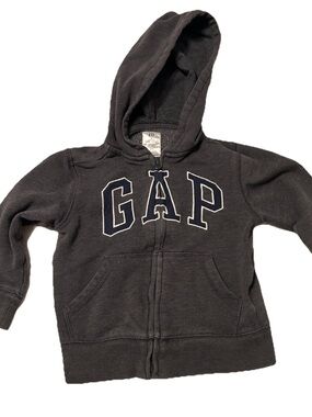 GAP Toddler Gray Hooded Zip-Up Sweatshirt- Size 3T